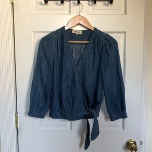 Madewell Denim Wrap Top